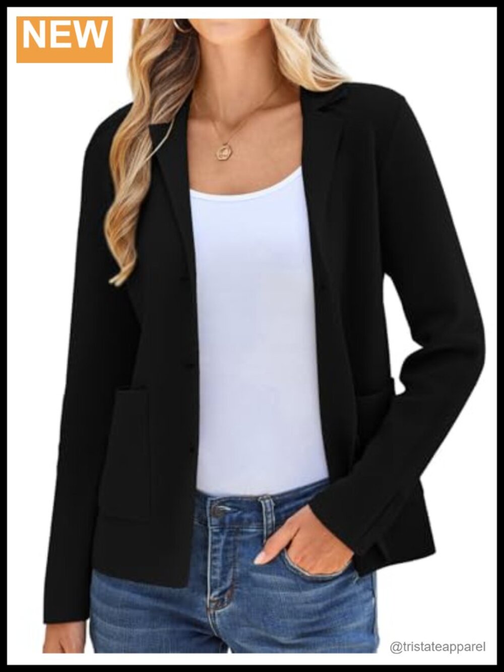 Knit Blazer Sweater Women Casual Business Stretchy Long Sleeve
